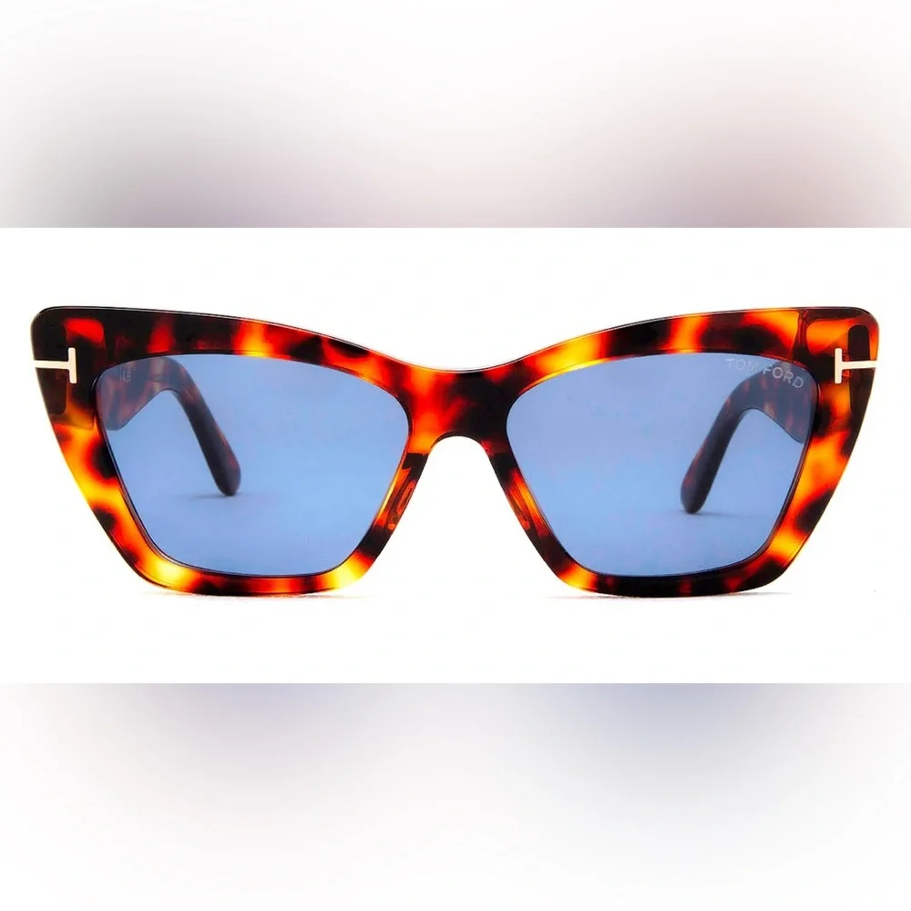 NEW FT0871/S 55V TOM FORD WYATT TF871 55V WOMEN HAVANA BLUE CAT EYE SUNGLASSES - Picture 3 of 10